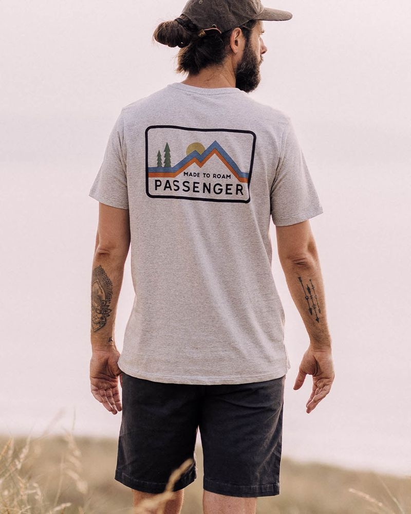 Men\'s Passenger Made To Roam Recycled Cotton T-Shirt Grey Marl | US-PALTRF084