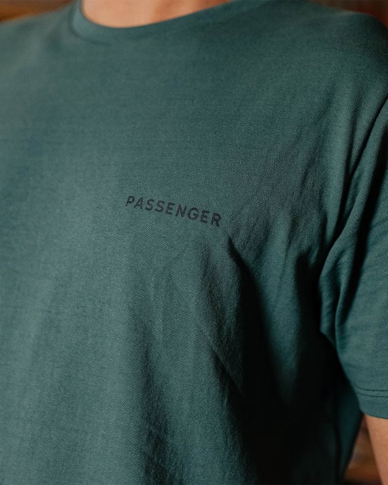 Men's Passenger Made To Roam Recycled Cotton T-Shirt Deep Ocean | US-BGESOL982