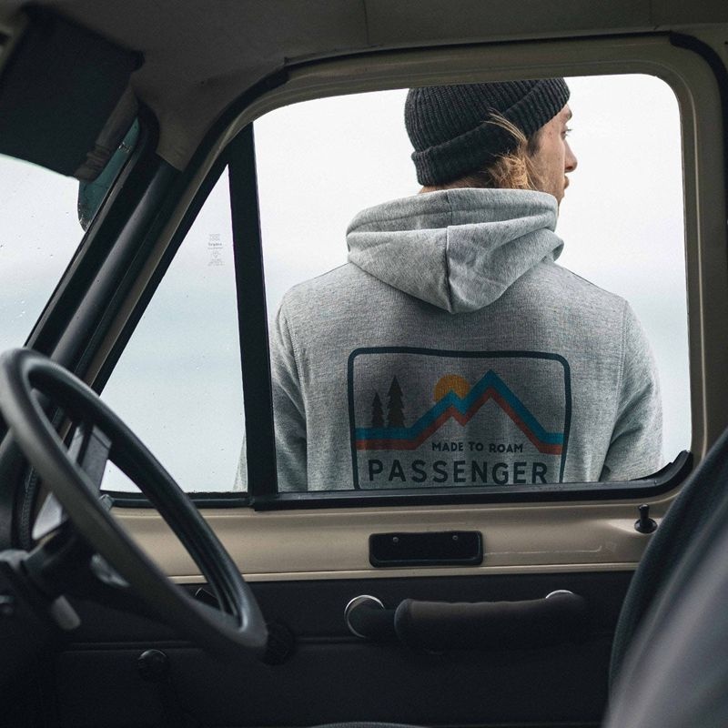 Men's Passenger Made To Roam Recycled Hoodie Grey Marl | US-SDXUAP047