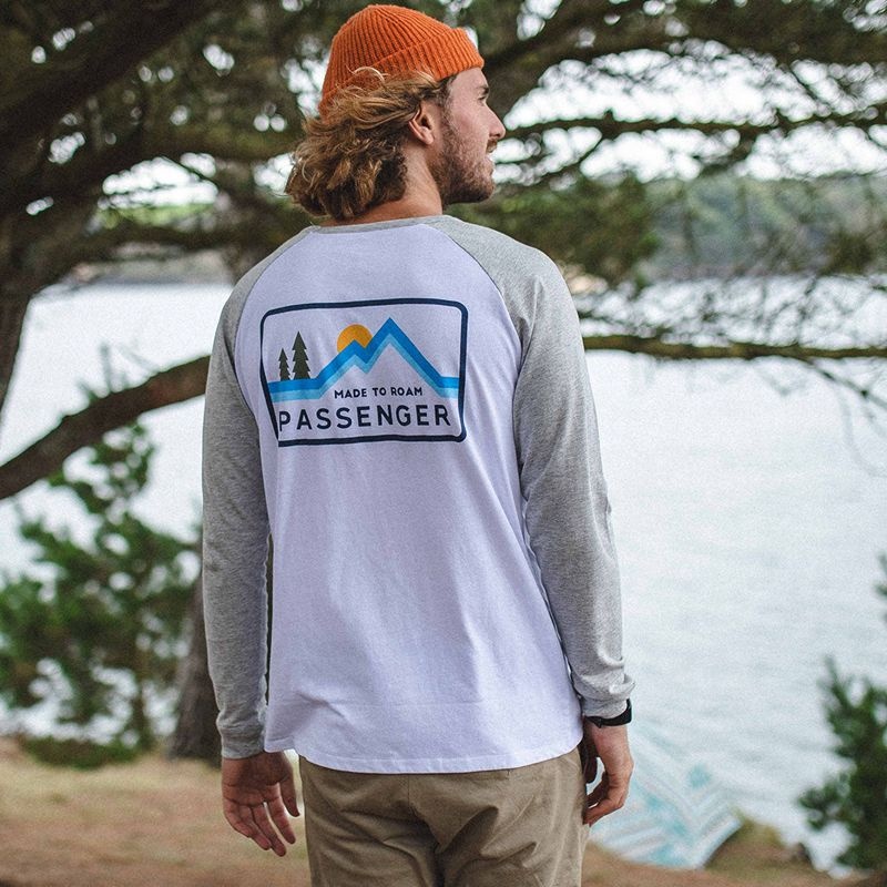 Men's Passenger Made To Roam Recycled LS T-Shirt White | US-XBJOSR945