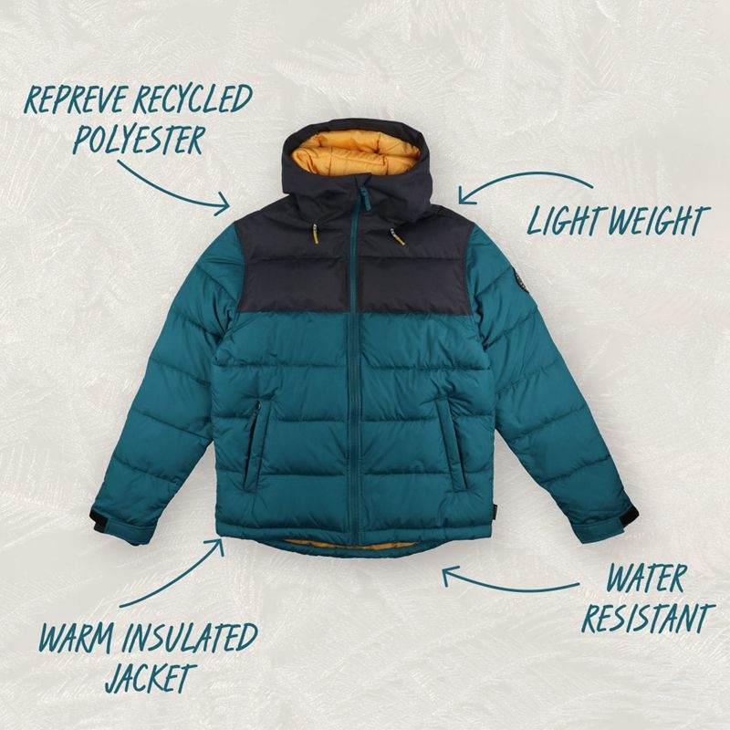 Men's Passenger Manitoba Recycled Jacket Storm Green/ Black | US-HCUFDP065