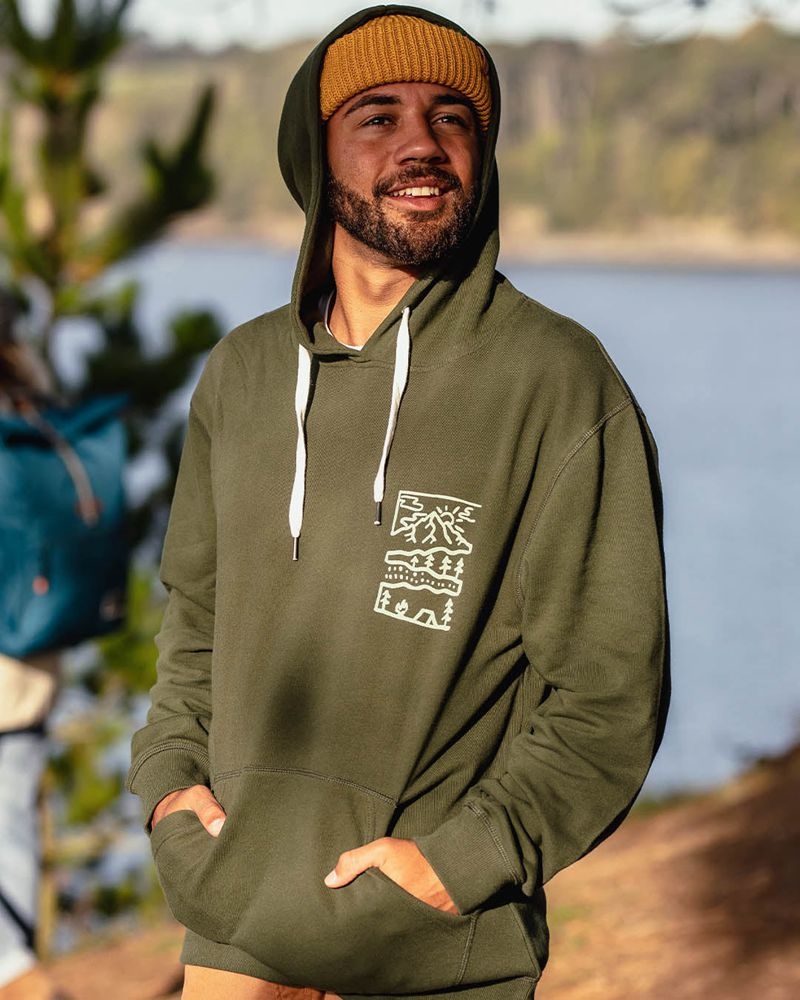 Men's Passenger Nature Recycled Cotton Hoodie green | US-HANSQI045