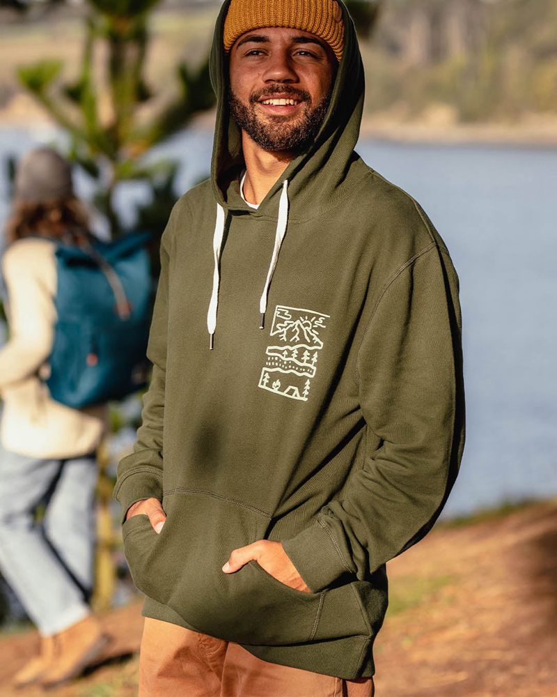 Men's Passenger Nature Recycled Cotton Hoodie green | US-HANSQI045