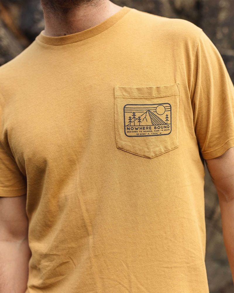 Men's Passenger Nowhere Bound Pocket T-Shirt Dusty Ochre | US-TKWVHO394