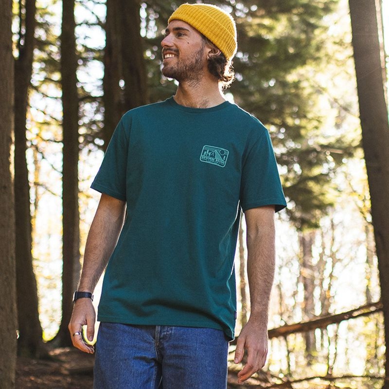 Men's Passenger Nowhere Bound Recycled Cotton T-Shirt Storm Green | US-XGWKBV307