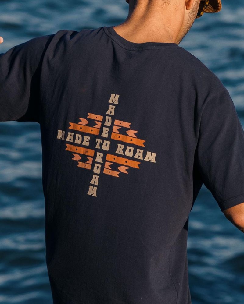 Men's Passenger Oar Recycled Cotton T-Shirt Deep Navy | US-YJMSFW439