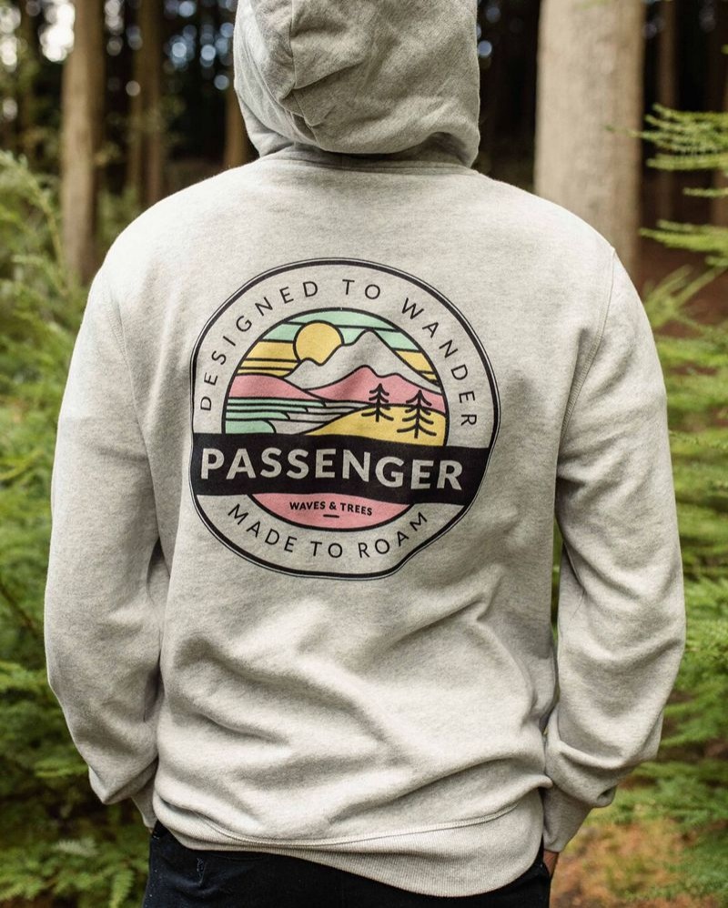 Men\'s Passenger Odyssey Recycled Cotton Hoodie Grey Marl | US-HKBAQT285