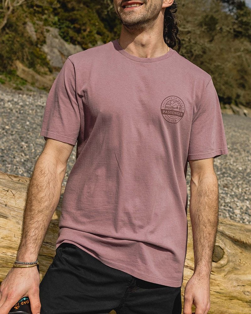 Men's Passenger Odyssey Recycled Cotton T-Shirt Grape | US-IQZCNM153