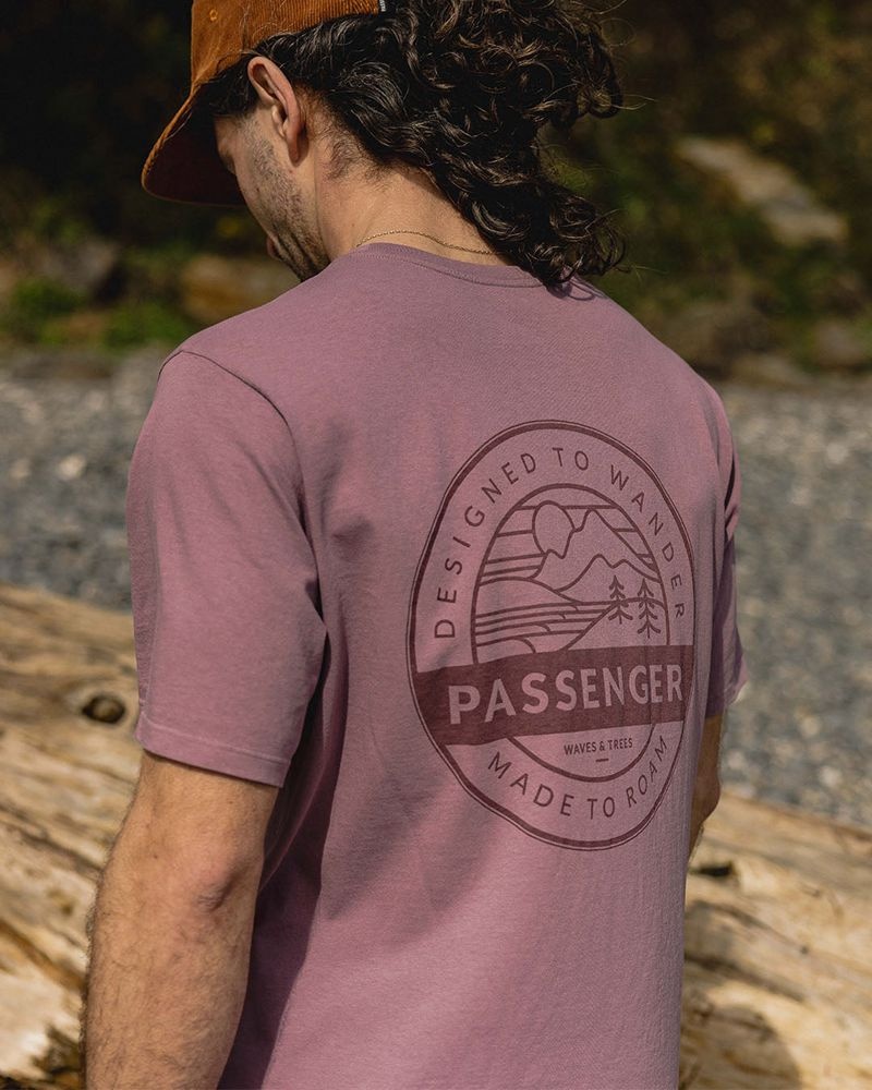 Men's Passenger Odyssey Recycled Cotton T-Shirt Grape | US-IQZCNM153