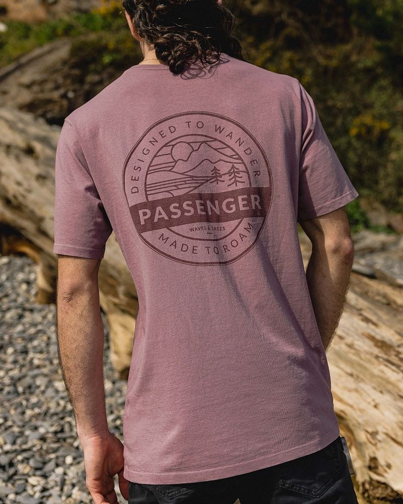 Men's Passenger Odyssey Recycled Cotton T-Shirt Grape | US-IQZCNM153