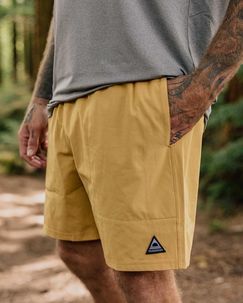 Men's Passenger Porto Recycled All Purpose Swim Shorts Mustard Gold | US-YJGQWR193