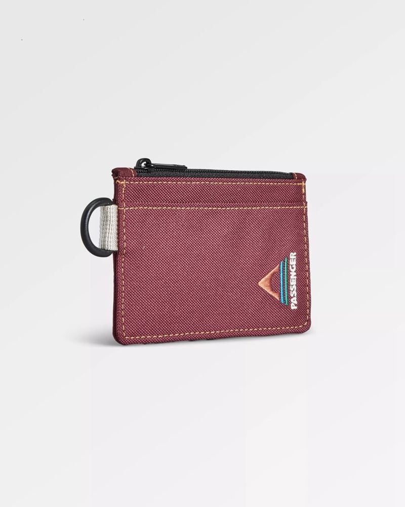 Men's Passenger Recycled Card Holder Burgundy | US-VHTUGJ651