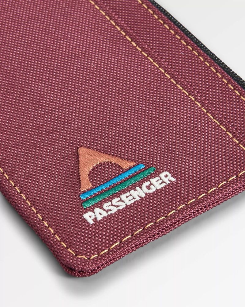 Men's Passenger Recycled Card Holder Burgundy | US-VHTUGJ651