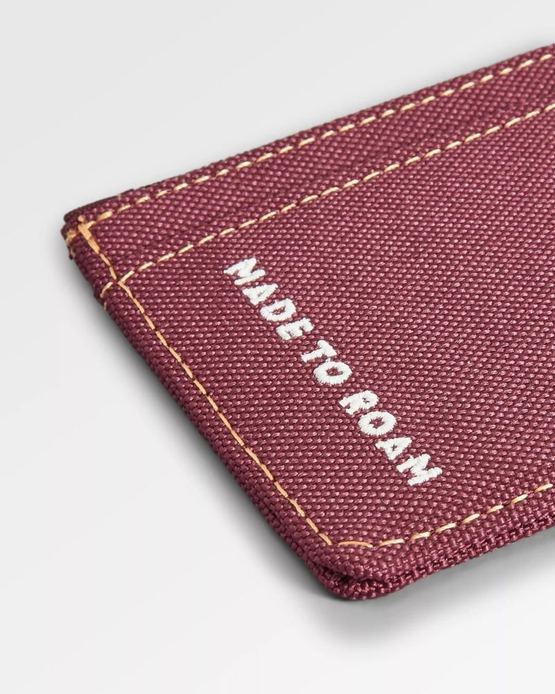 Men's Passenger Recycled Card Holder Burgundy | US-VHTUGJ651