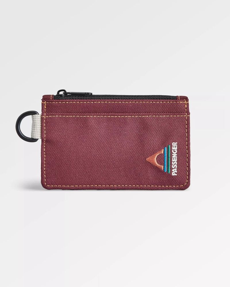 Men\'s Passenger Recycled Card Holder Burgundy | US-VHTUGJ651