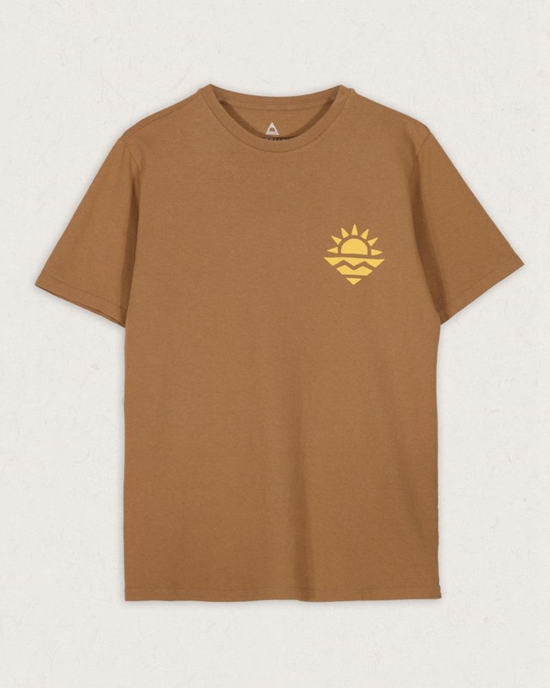 Men's Passenger Skiff Recycled Cotton T-Shirt Brown | US-YOSFTR274