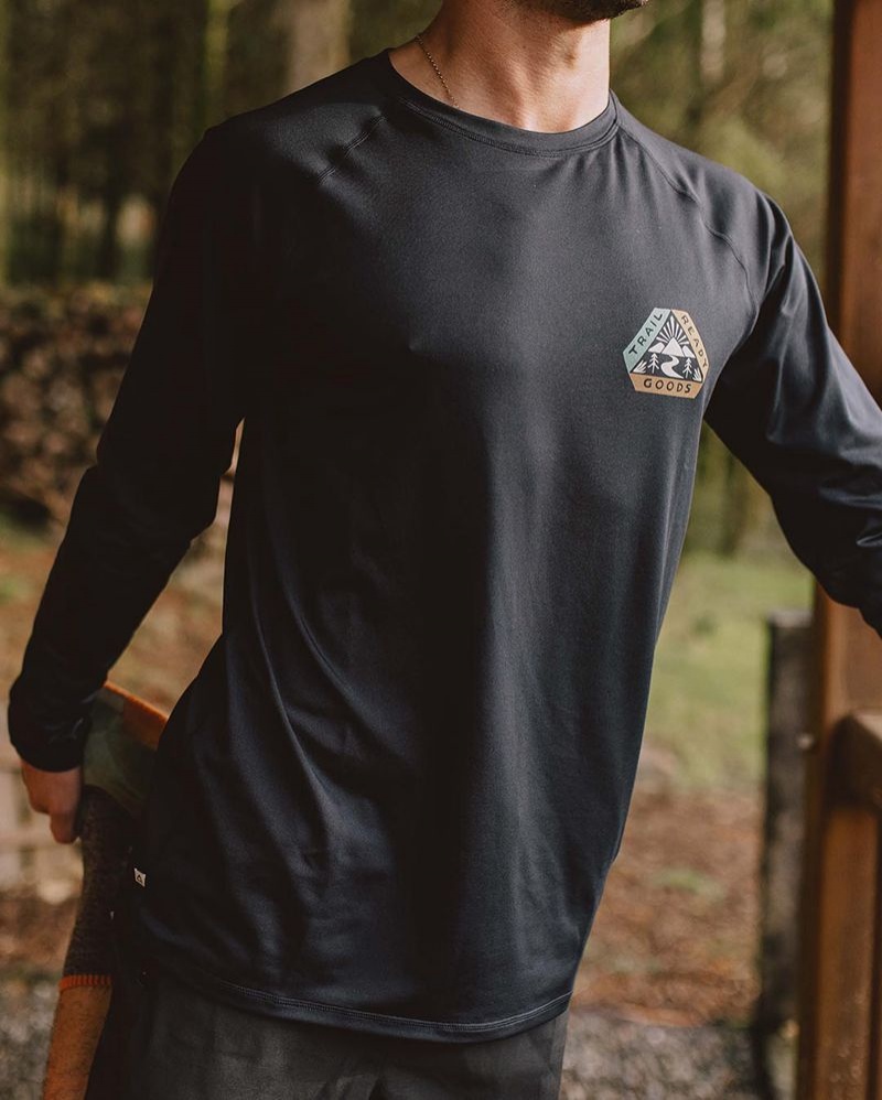 Men's Passenger Sky Recycled Base Layer LS T-Shirt Deep Navy | US-ORXQNS794