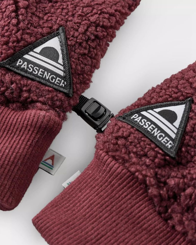 Men's Passenger Snowfall 2.0 Recycled Sherpa Gloves Wine | US-SGXJAR845