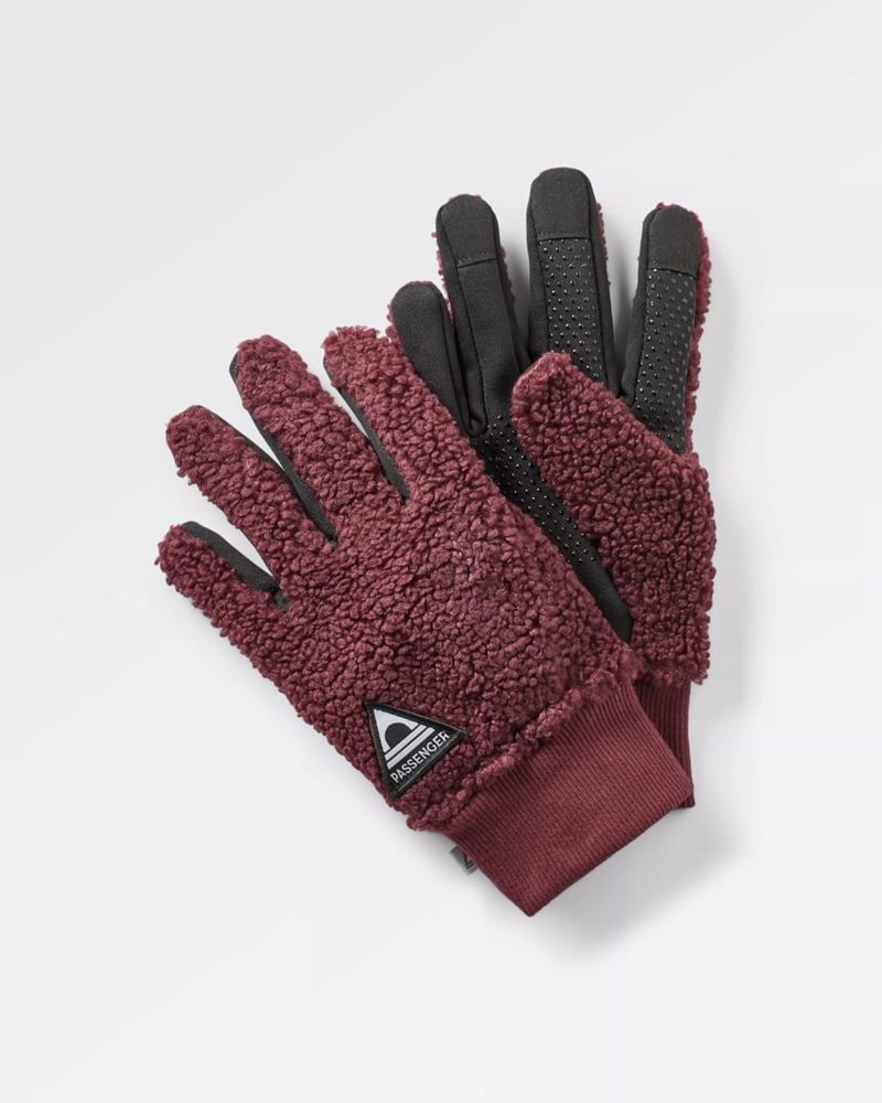 Men\'s Passenger Snowfall 2.0 Recycled Sherpa Gloves Wine | US-SGXJAR845