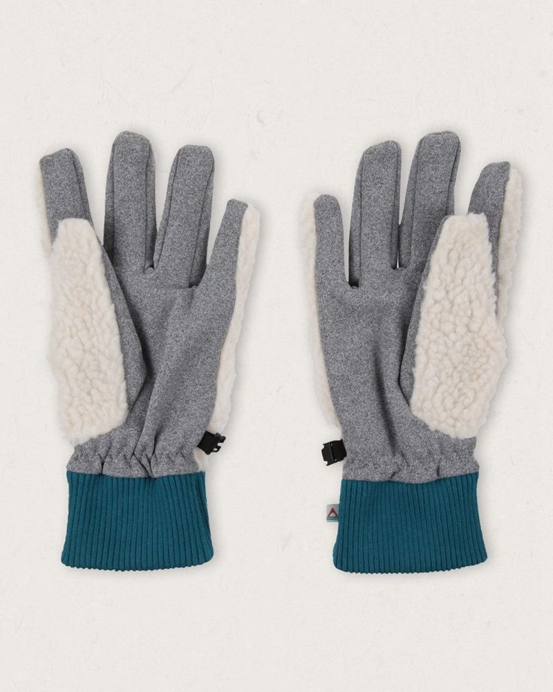 Men's Passenger Snowfall Recycled Sherpa Gloves Warm Ivory | US-NDMSKZ601