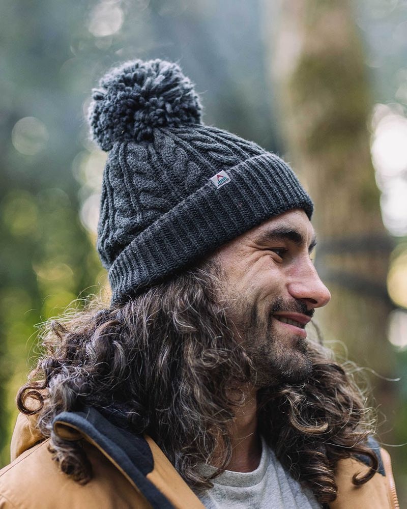 Men's Passenger Stoke Bobble Hat Faded Black | US-DFMCEZ503