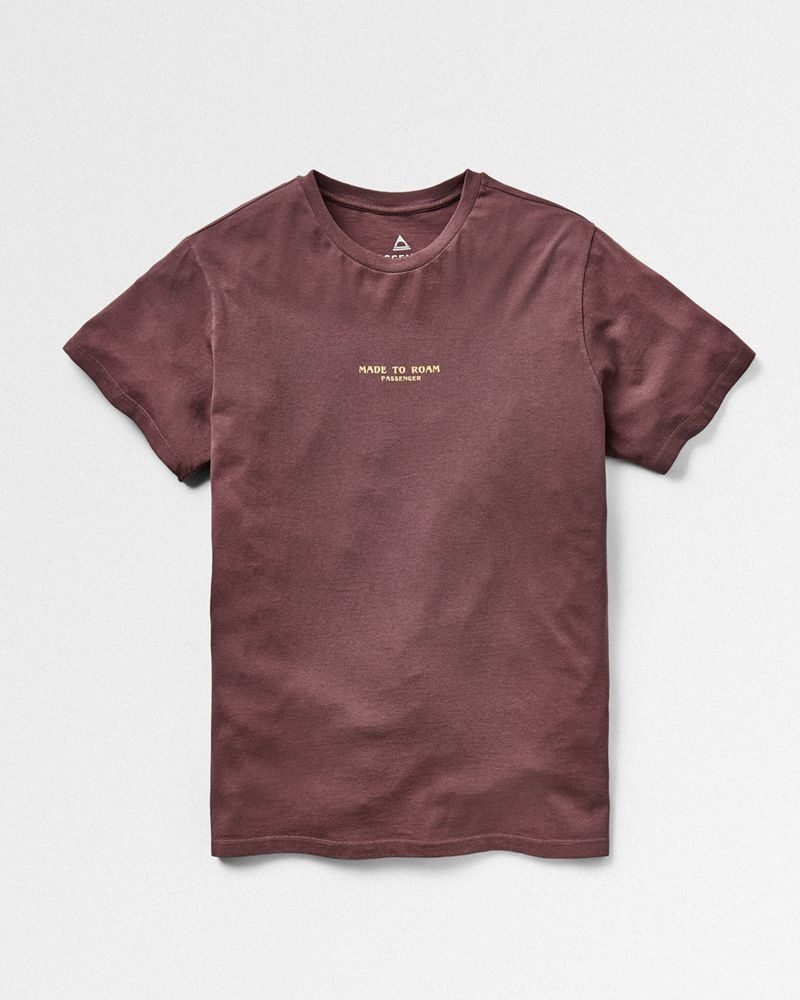 Men's Passenger Sundown Recycled Cotton T-Shirt Raisin | US-XNEAKD105