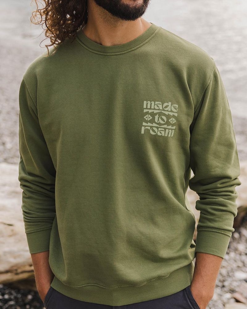 Men's Passenger Sunrise Recycled Cotton Sweatshirt Loden Green | US-SKGMUO390