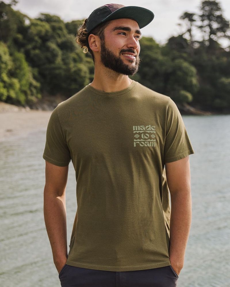 Men's Passenger Sunrise Recycled Cotton T-Shirt Loden Green | US-UPMBQZ984