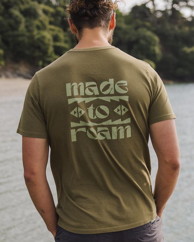 Men's Passenger Sunrise Recycled Cotton T-Shirt Loden Green | US-UPMBQZ984