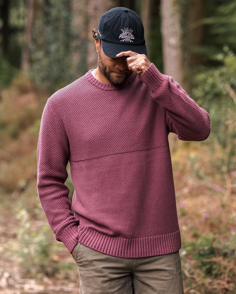 Men's Passenger Swell Knitted Jumper Crushed Berry | US-GFMNOY836