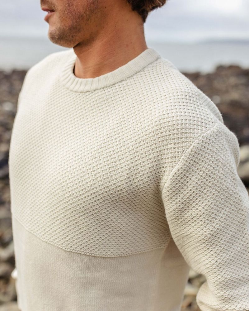 Men's Passenger Swell Knitted Jumper Off White | US-SCTJIO682