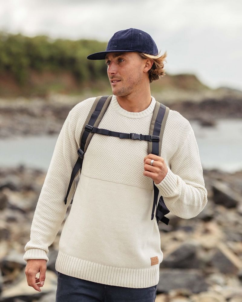 Men's Passenger Swell Knitted Jumper Off White | US-SCTJIO682