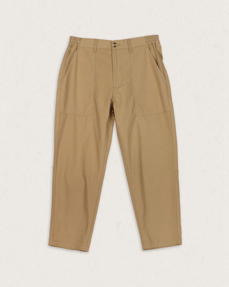 Men's Passenger Timeless Organic Cotton Crop Pants Khaki | US-RAHFXI617