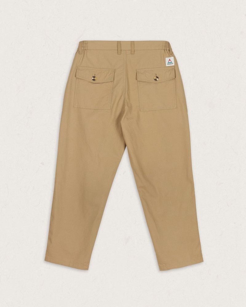 Men's Passenger Timeless Organic Cotton Crop Pants Khaki | US-RAHFXI617