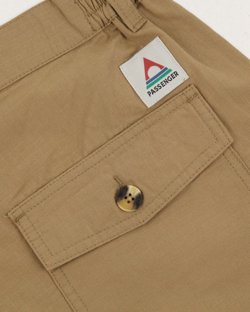 Men's Passenger Timeless Organic Cotton Shorts Khaki | US-TVSWFM739