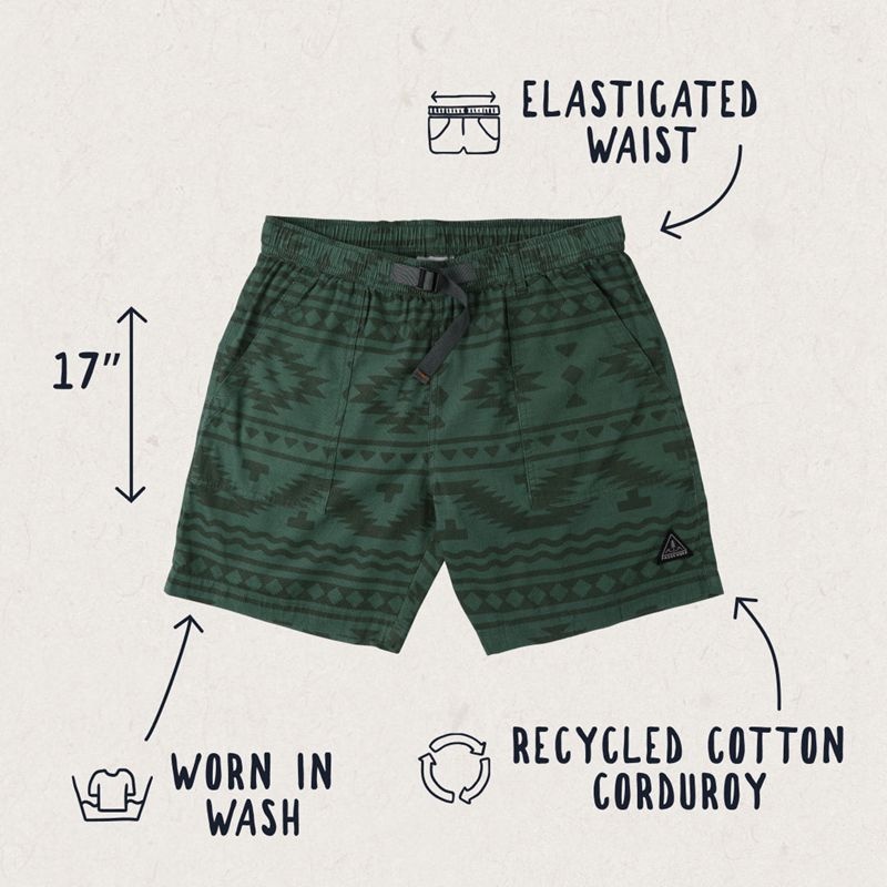 Men's Passenger Topanga Organic Shorts Dark Ivy Adrift | US-QPILDO309