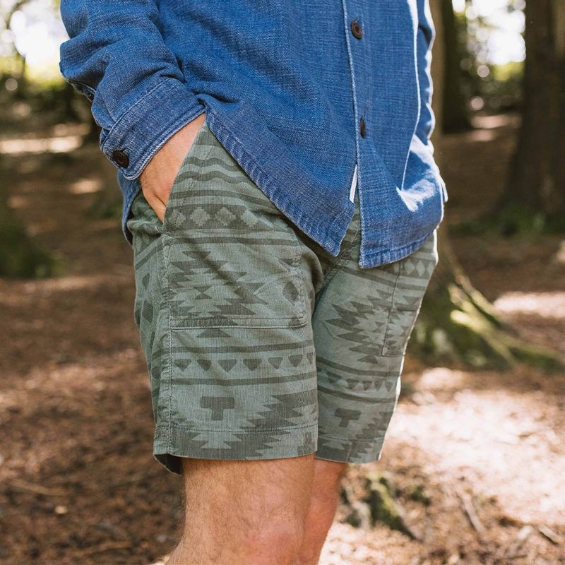 Men's Passenger Topanga Organic Shorts Dark Ivy Adrift | US-QPILDO309