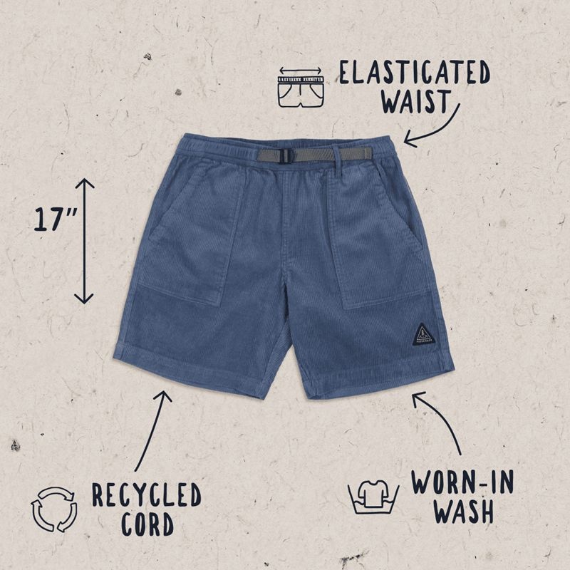 Men's Passenger Topanga Organic Shorts Stone Blue | US-CPXNQF365