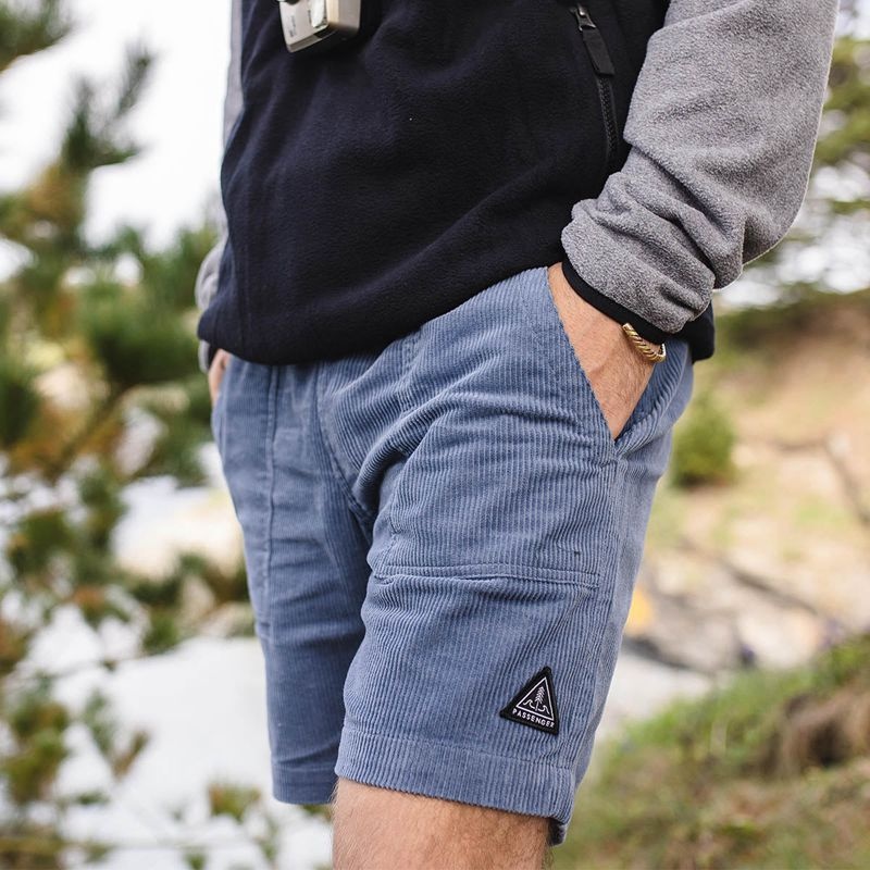 Men's Passenger Topanga Organic Shorts Stone Blue | US-CPXNQF365