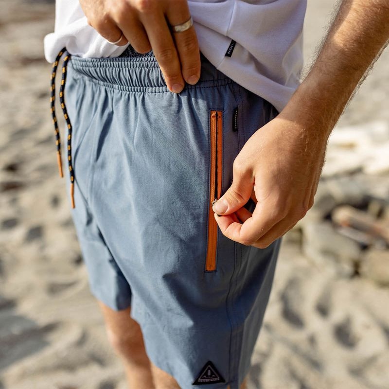 Men's Passenger Traveller All Purpose Shorts Stone Blue | US-FROUWQ905