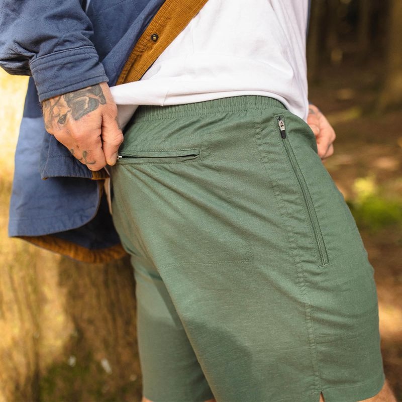 Men's Passenger Traveller Hemp All Purpose Shorts Leaf Green | US-WBQOXN869