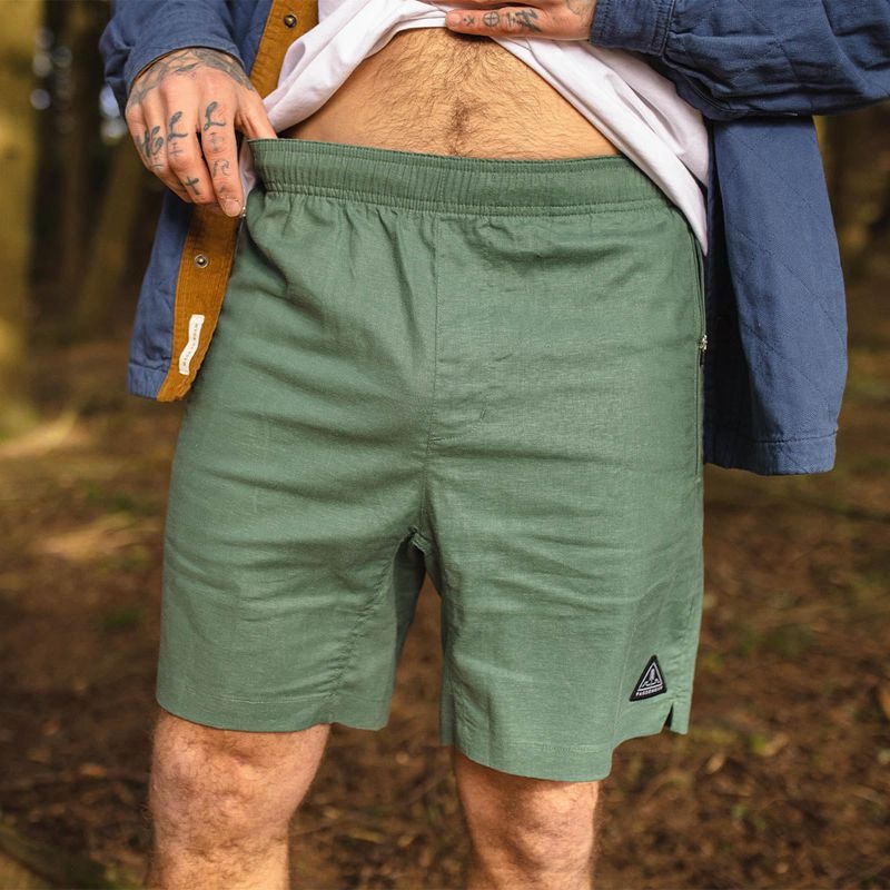 Men's Passenger Traveller Hemp All Purpose Shorts Leaf Green | US-WBQOXN869