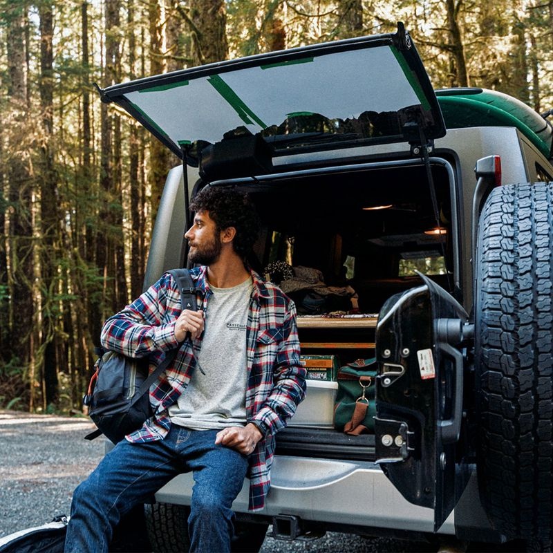 Men's Passenger Treeline Shirts Red/Navy Check | US-YRZKNF630