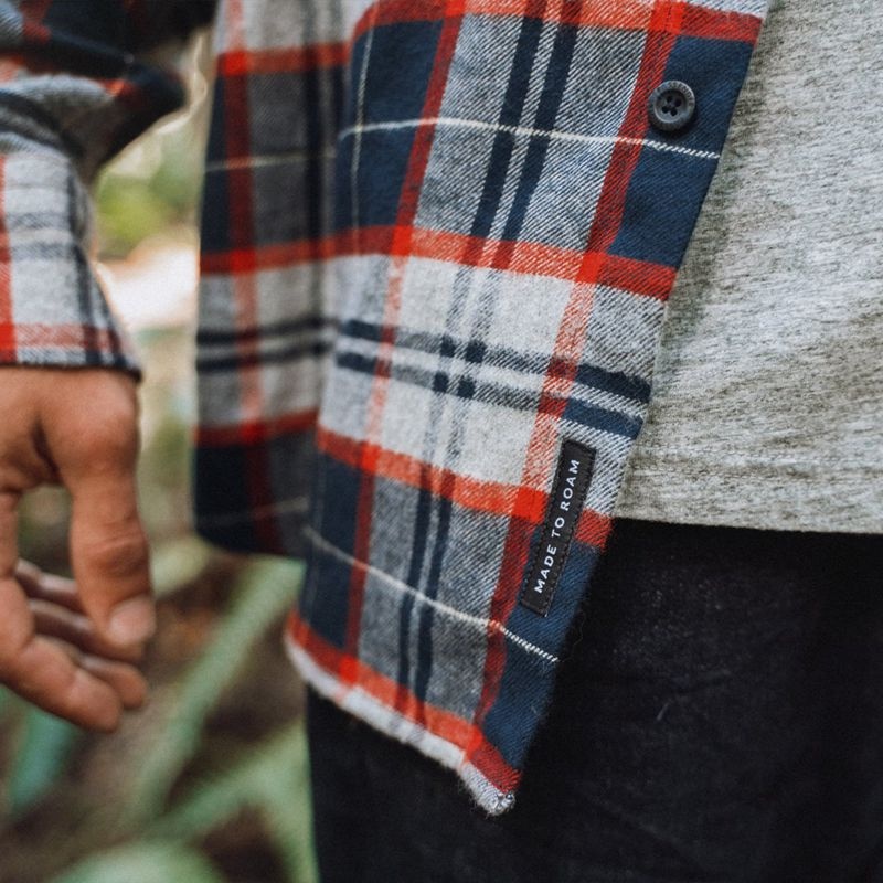 Men's Passenger Treeline Shirts Red/Navy Check | US-YRZKNF630