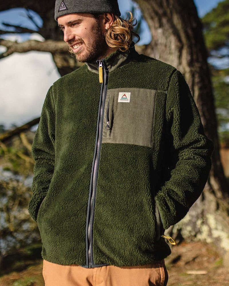 Men's Passenger Trekker Recycled Deep-Pile Sherpa Fleece green | US-JINBET134