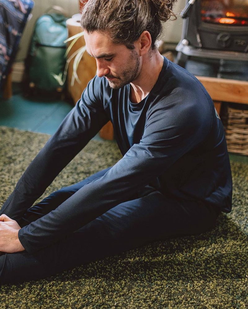 Men's Passenger Venture Recycled Base Layer Leggings Deep Navy | US-APIUFR504