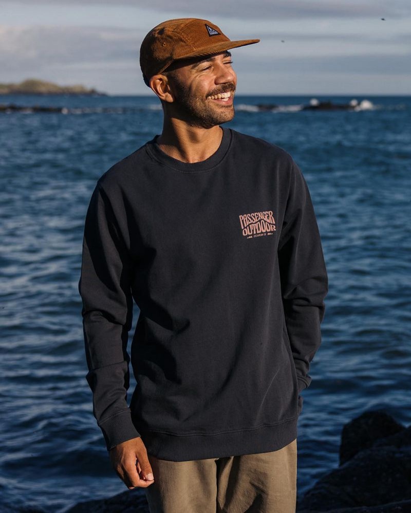 Men's Passenger Yuca Recycled Cotton Sweatshirt Black | US-POQFBU865