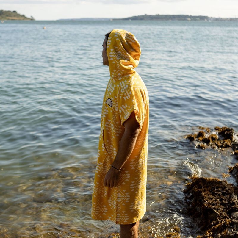 Women's Passenger Baja Recycled Towel Poncho Yellow Coast | US-TKWNLS937