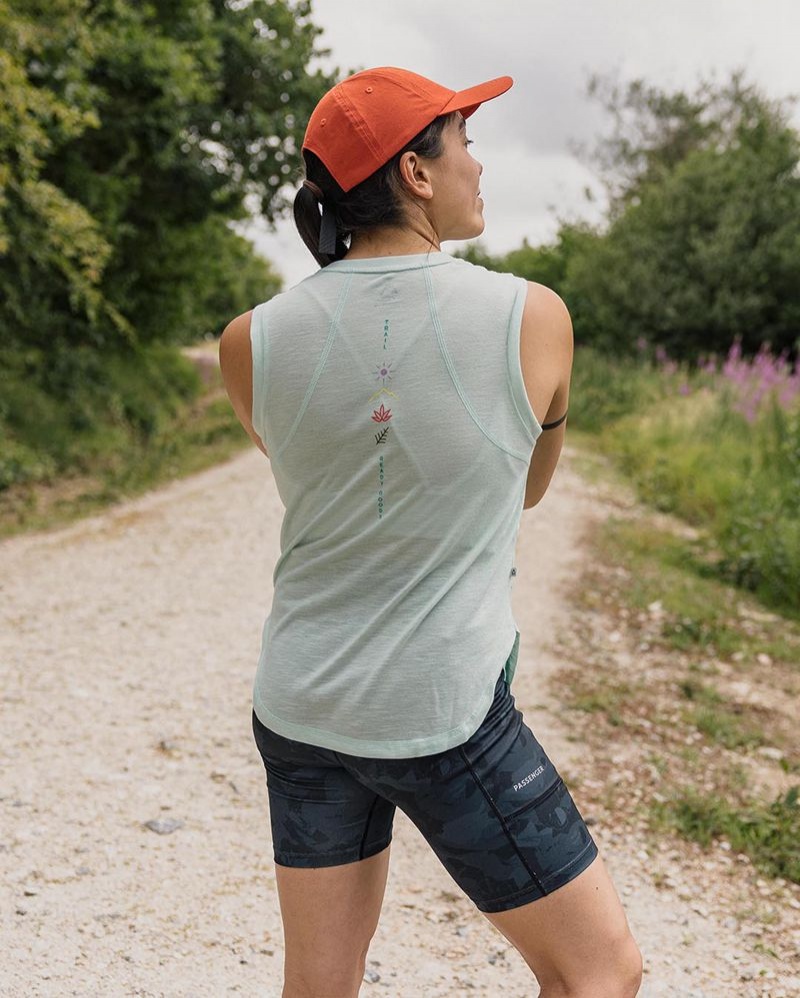 Women's Passenger Blue Bird Recycled Active Tank Top Mint Green | US-BNKQRD185