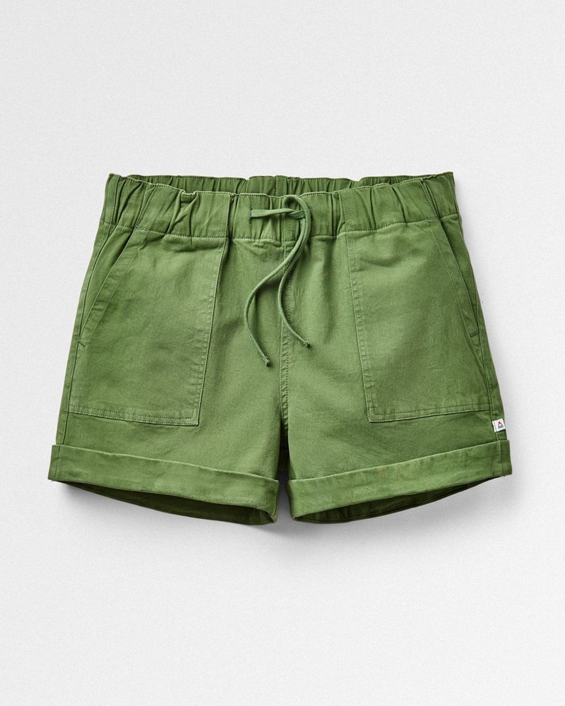 Women's Passenger Carriso Organic Cotton Shorts Vineyard Green | US-ICJKZN274